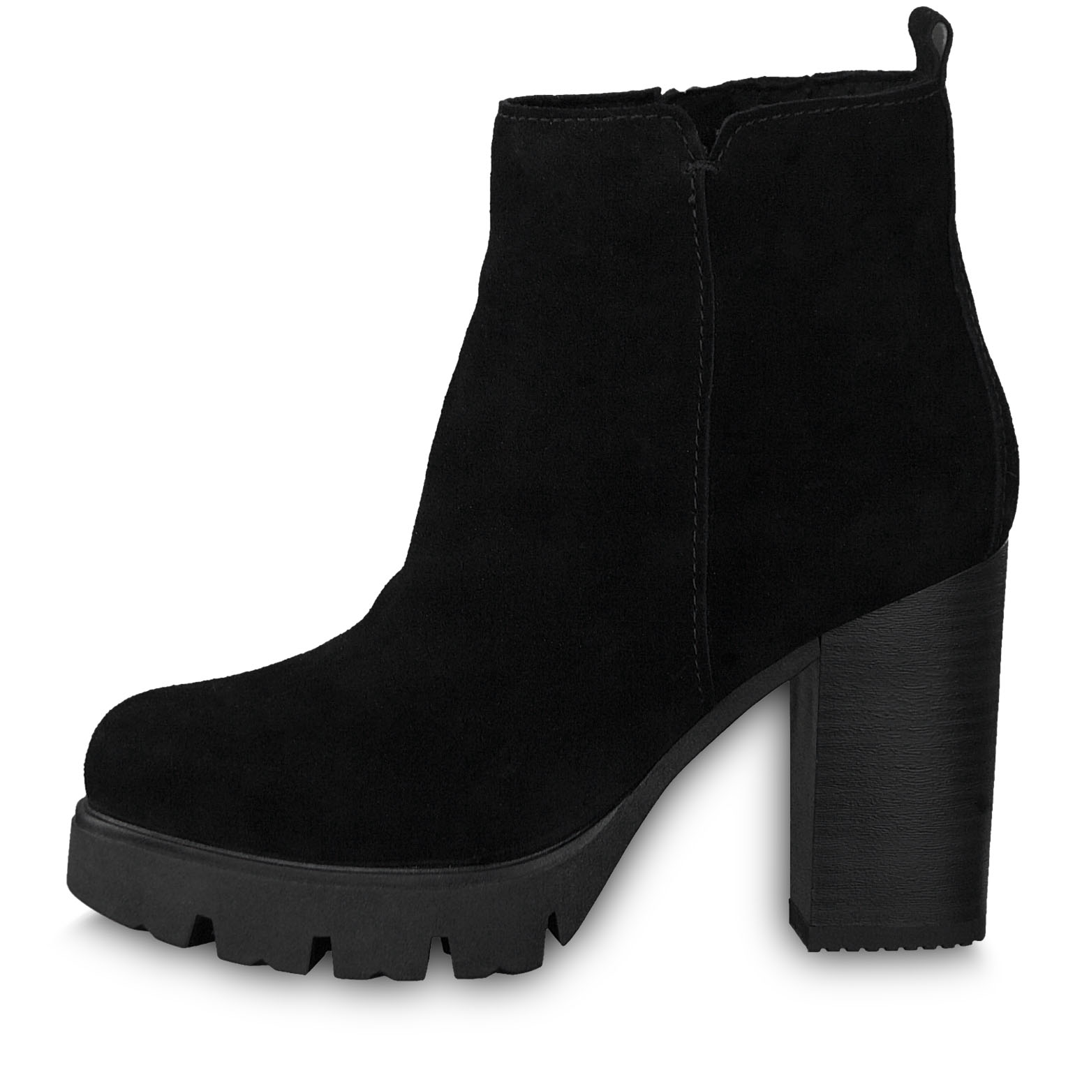 Leather Bootie - black, BLACK, hi-res