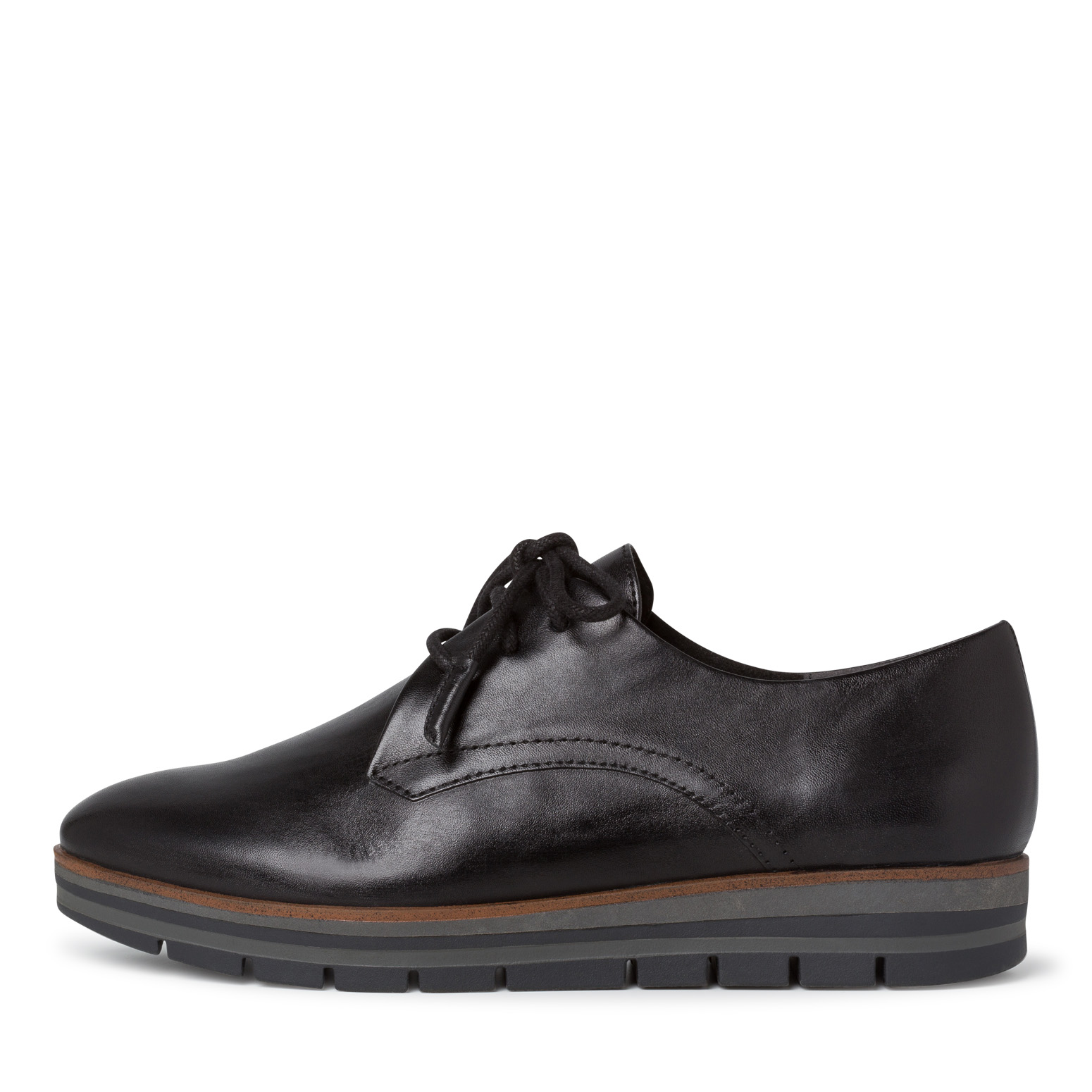 Lederhalbschuh - schwarz, BLACK ANTIC, hi-res
