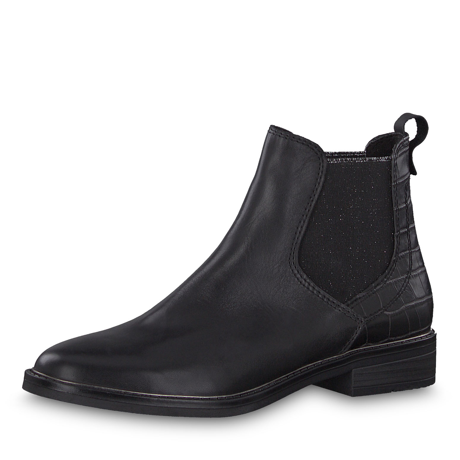 Leder Chelsea Boot - schwarz, BLACK ANT.COMB, hi-res