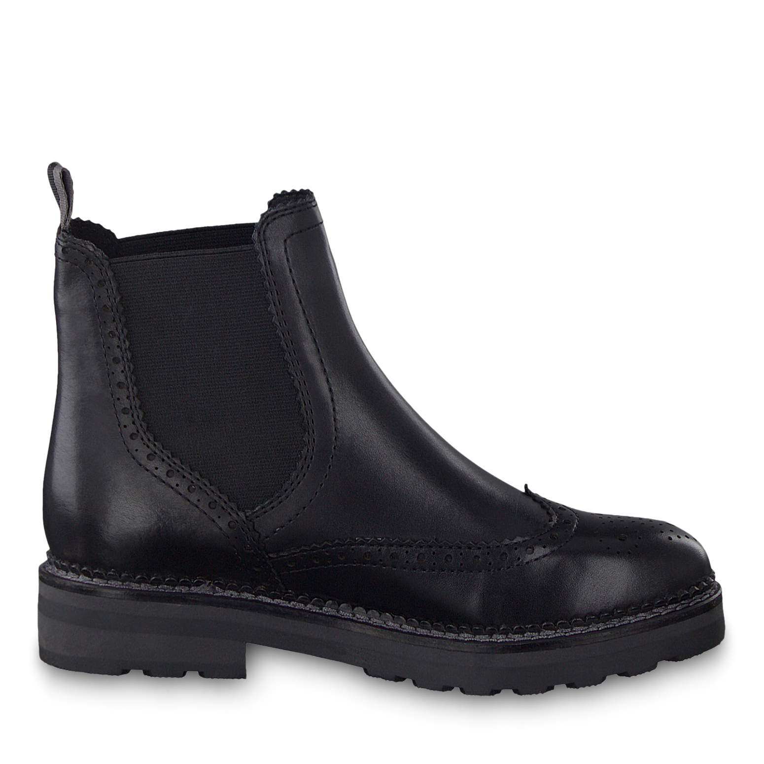 Bottine Chelsea en cuir - noir, BLACK ANT.COMB, hi-res