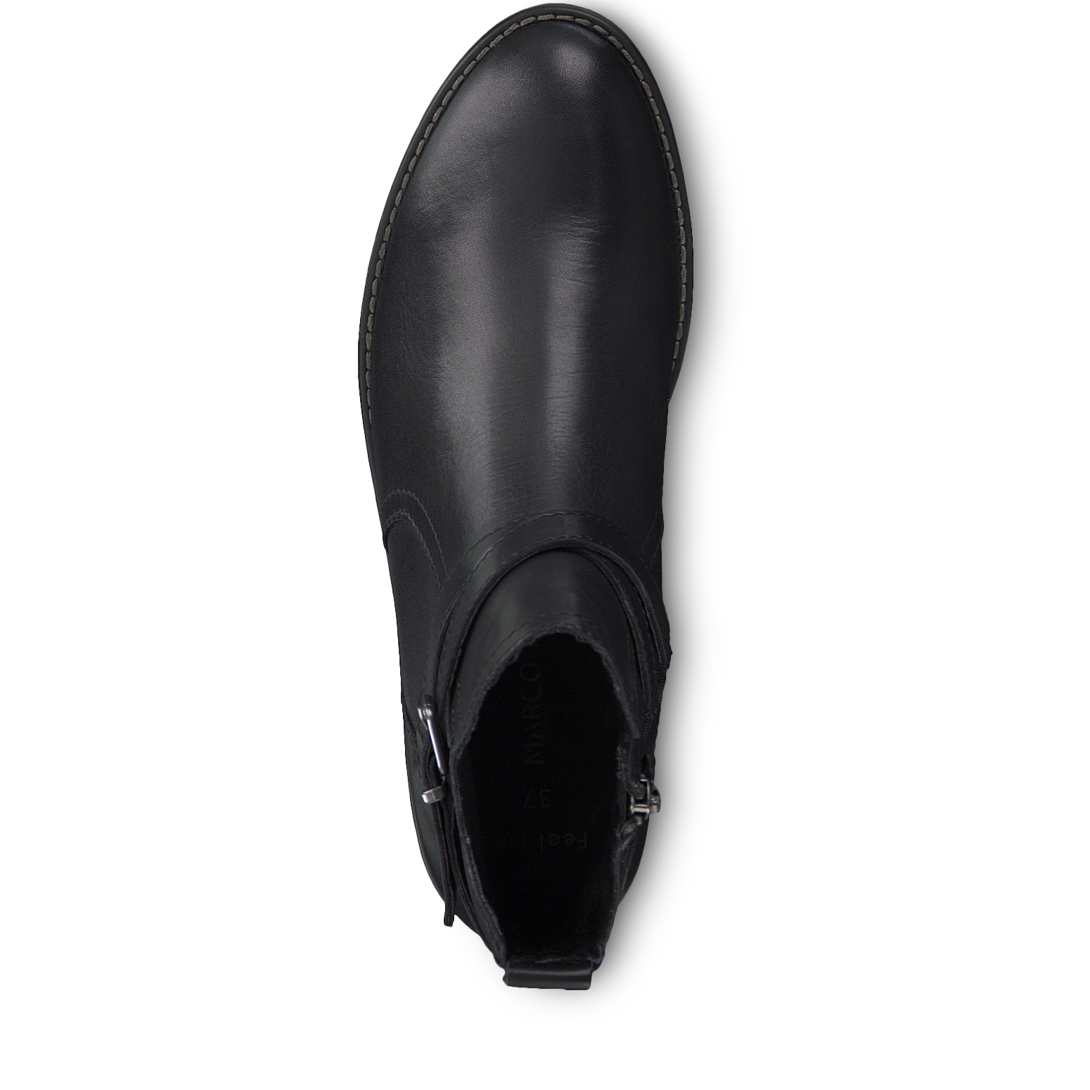 Leather Bootie - black, BLACK ANTIC, hi-res