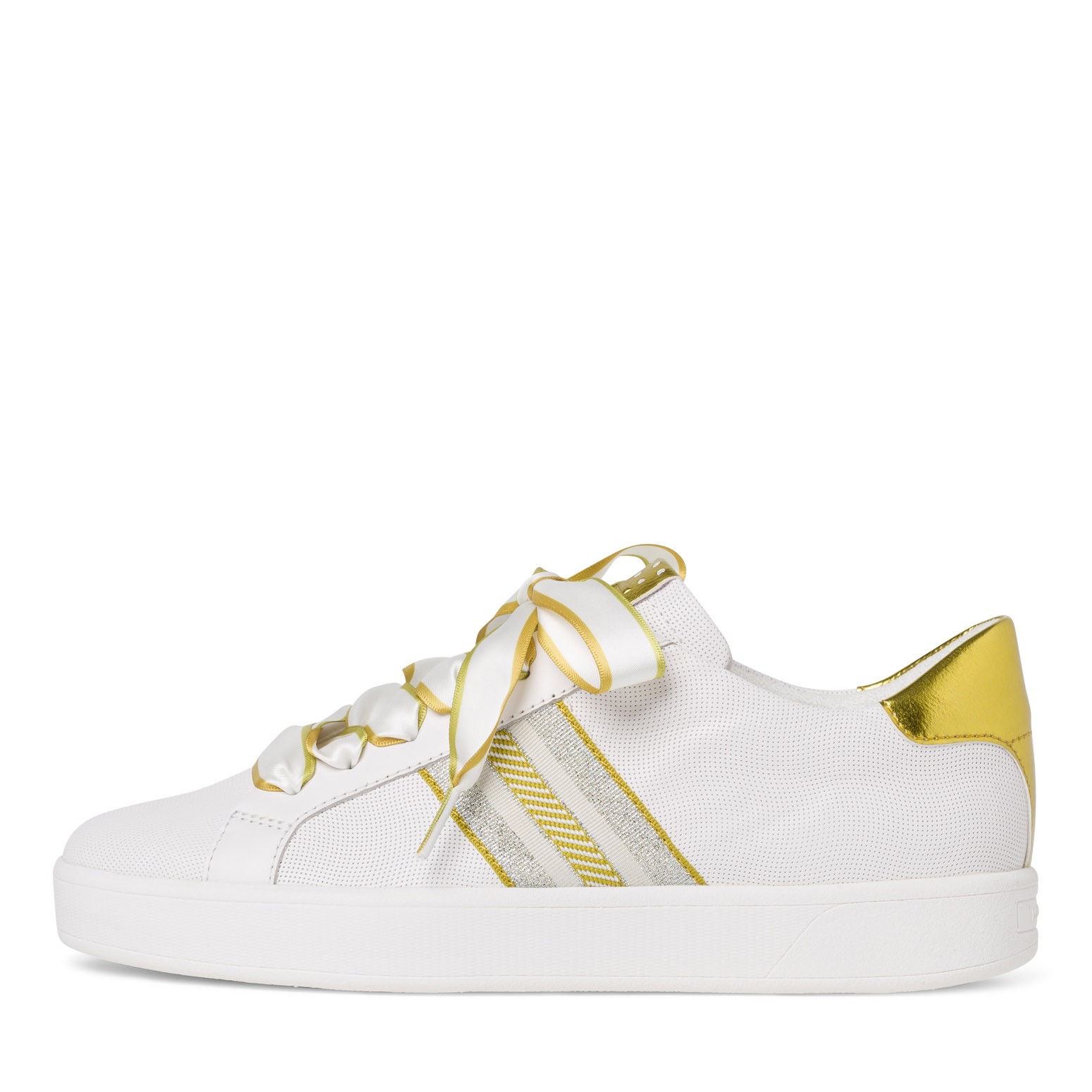 Ledersneaker - weiß, WHITE/YELL. M., hi-res