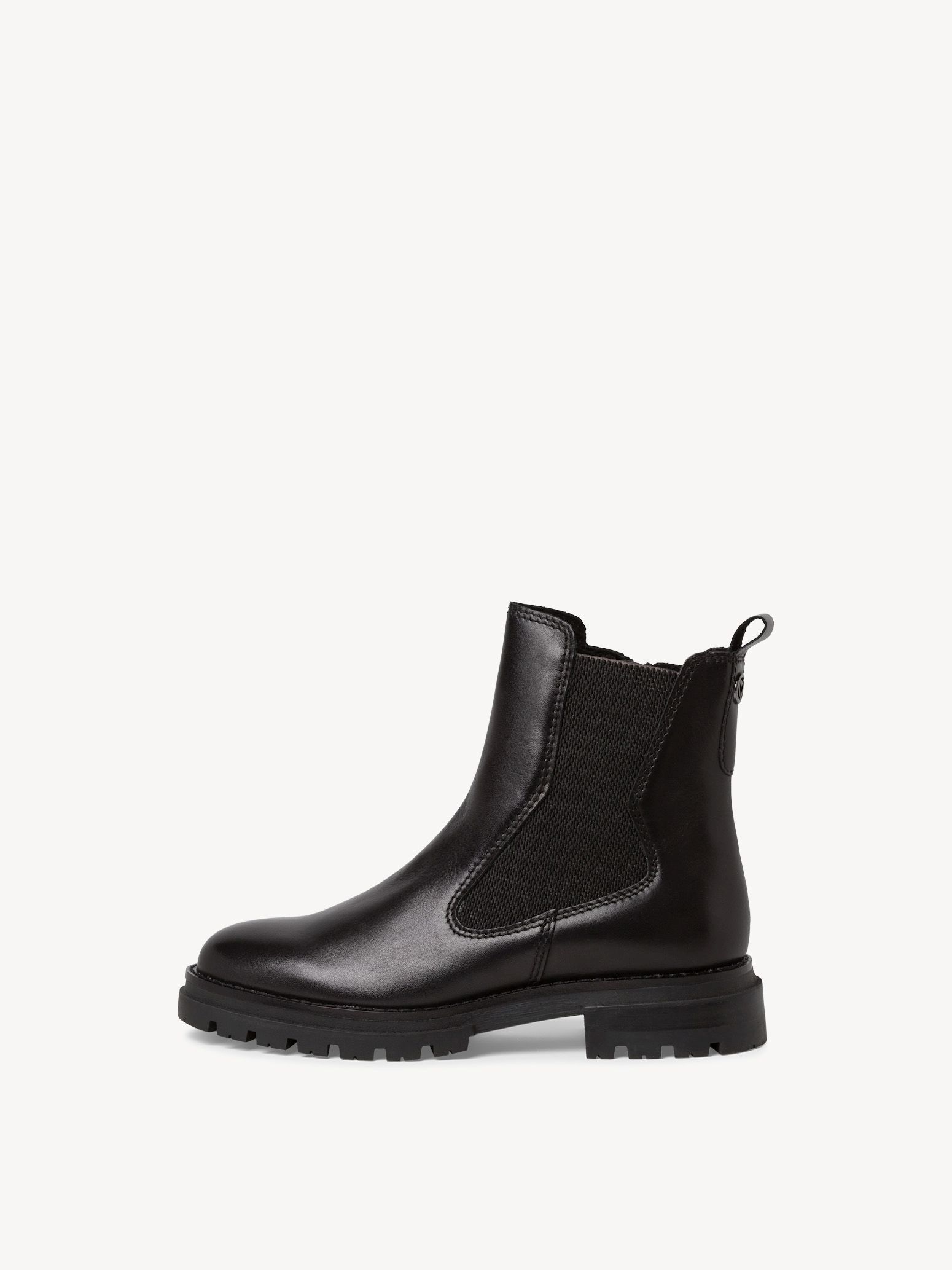Leder Chelsea Boot - schwarz
