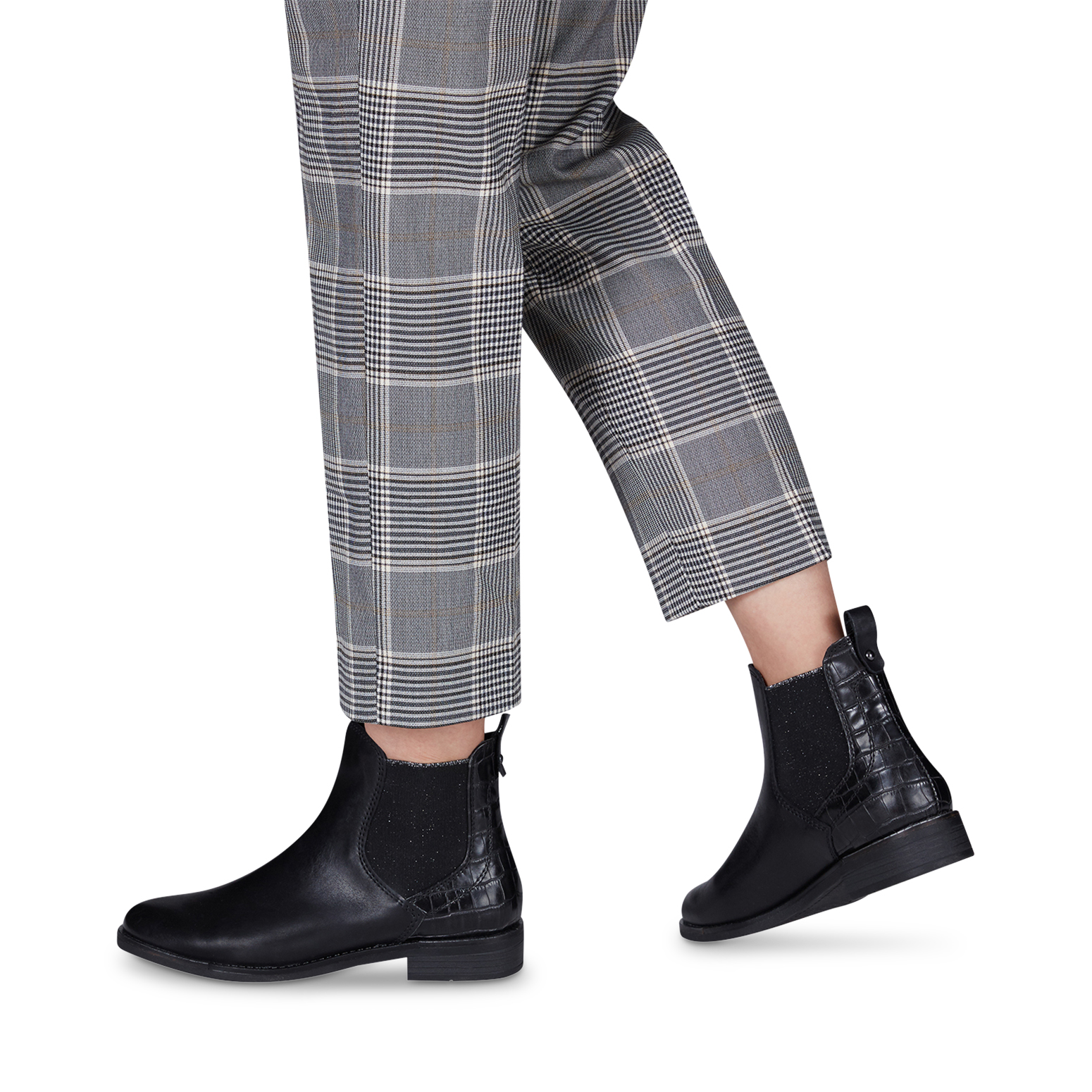 Leder Chelsea Boot - schwarz, BLACK ANT.COMB, hi-res