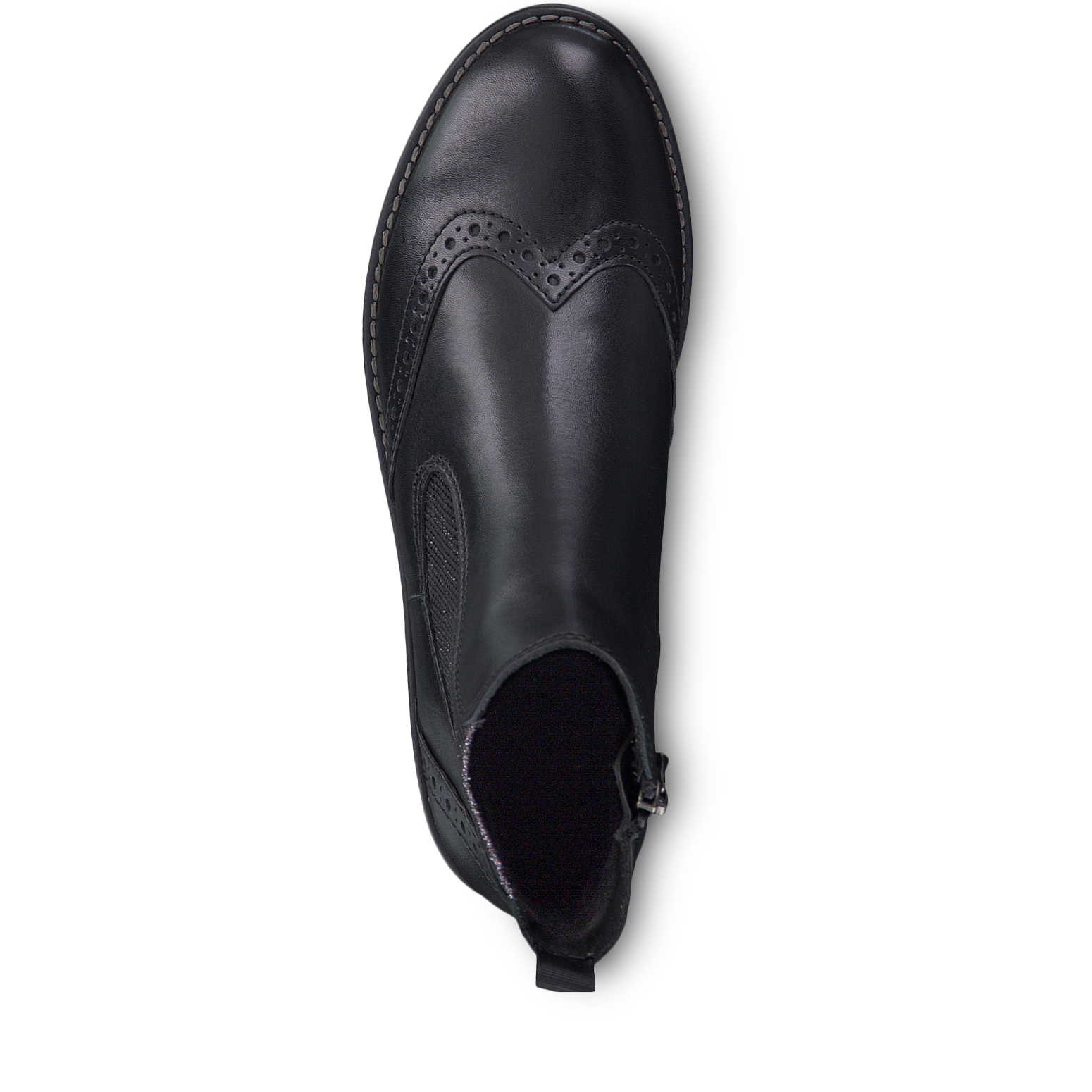 Leather Bootie - black, BLACK ANTIC, hi-res