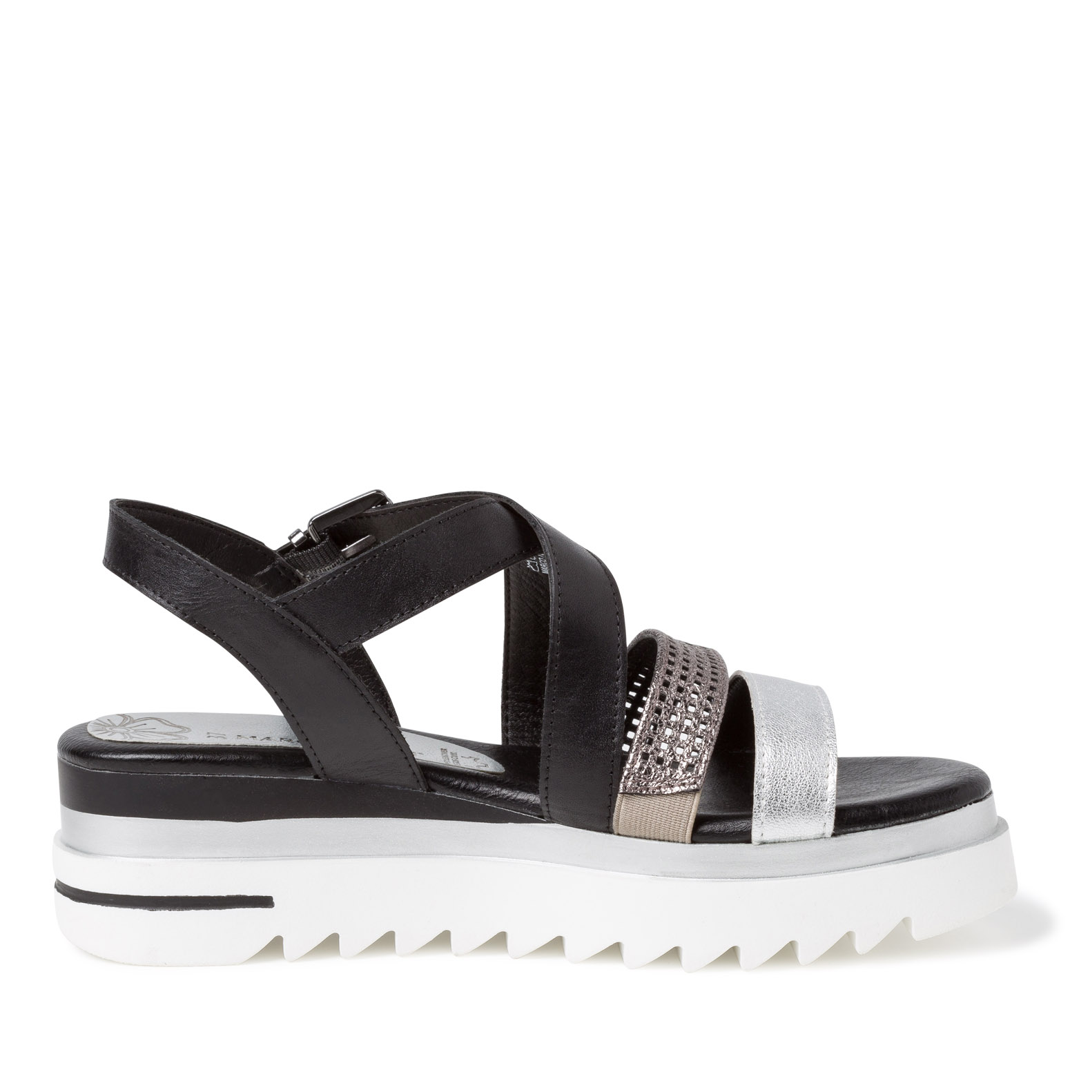 Ledersandale - schwarz, BLACK COMB, hi-res