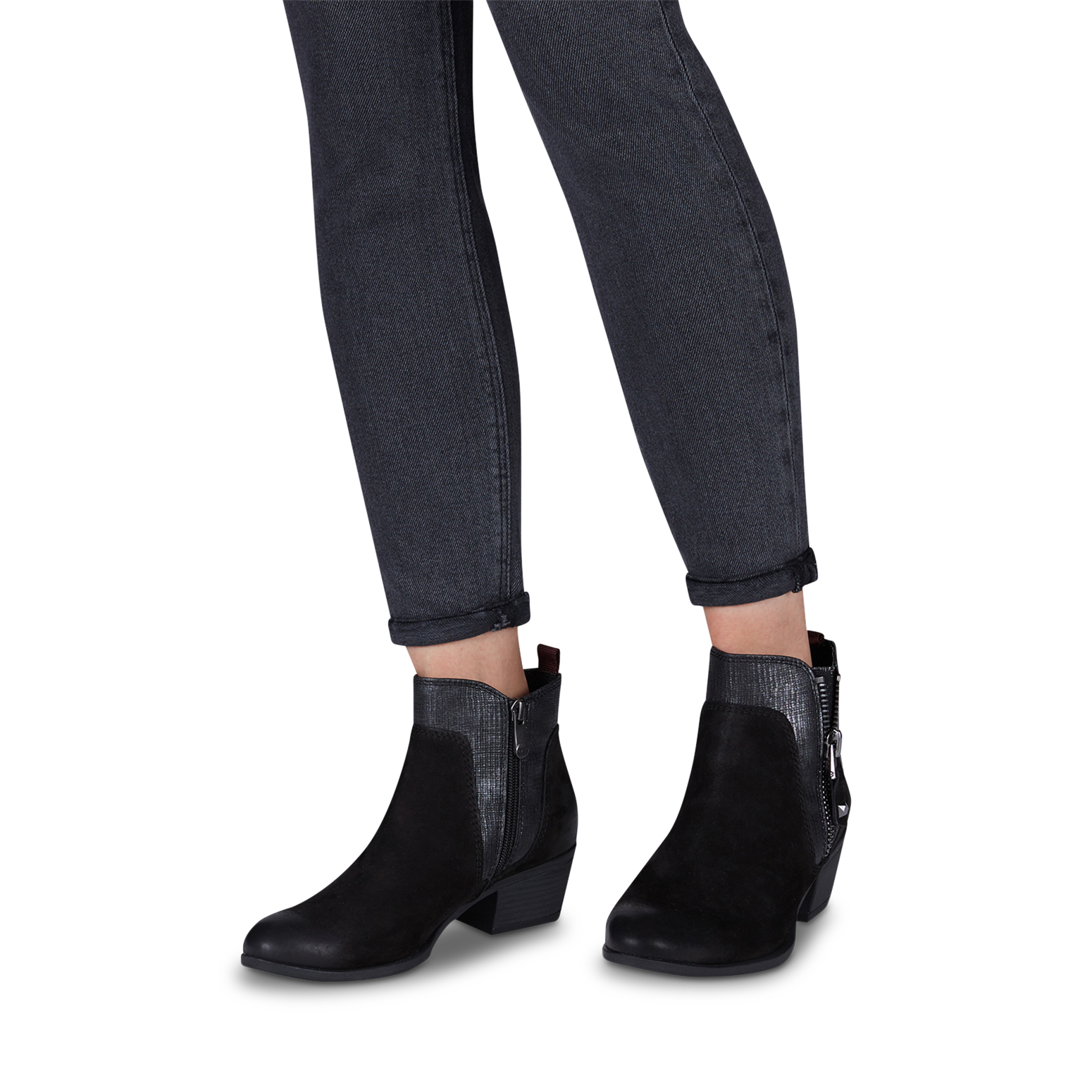 Bottine en cuir - noir, BLACK COMB, hi-res