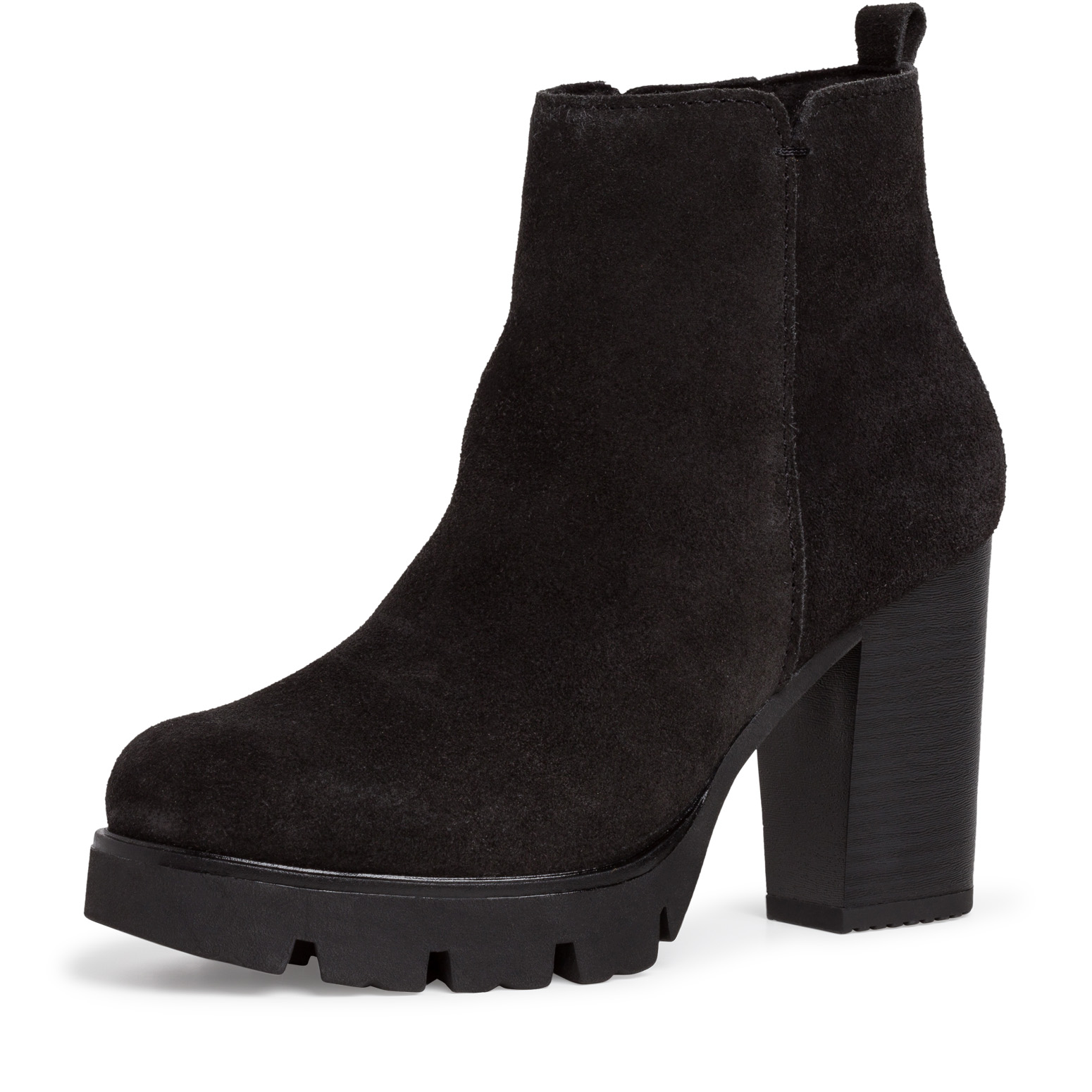 Lederstiefelette - schwarz, BLACK, hi-res