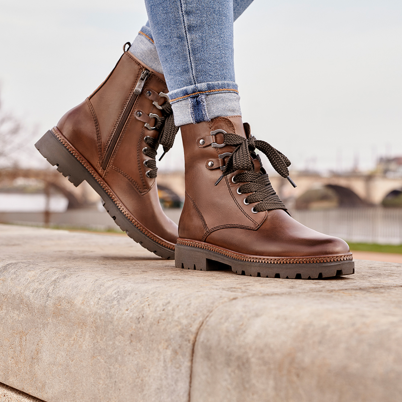 Lederstiefelette - braun, CHESTNUT ANTIC, hi-res