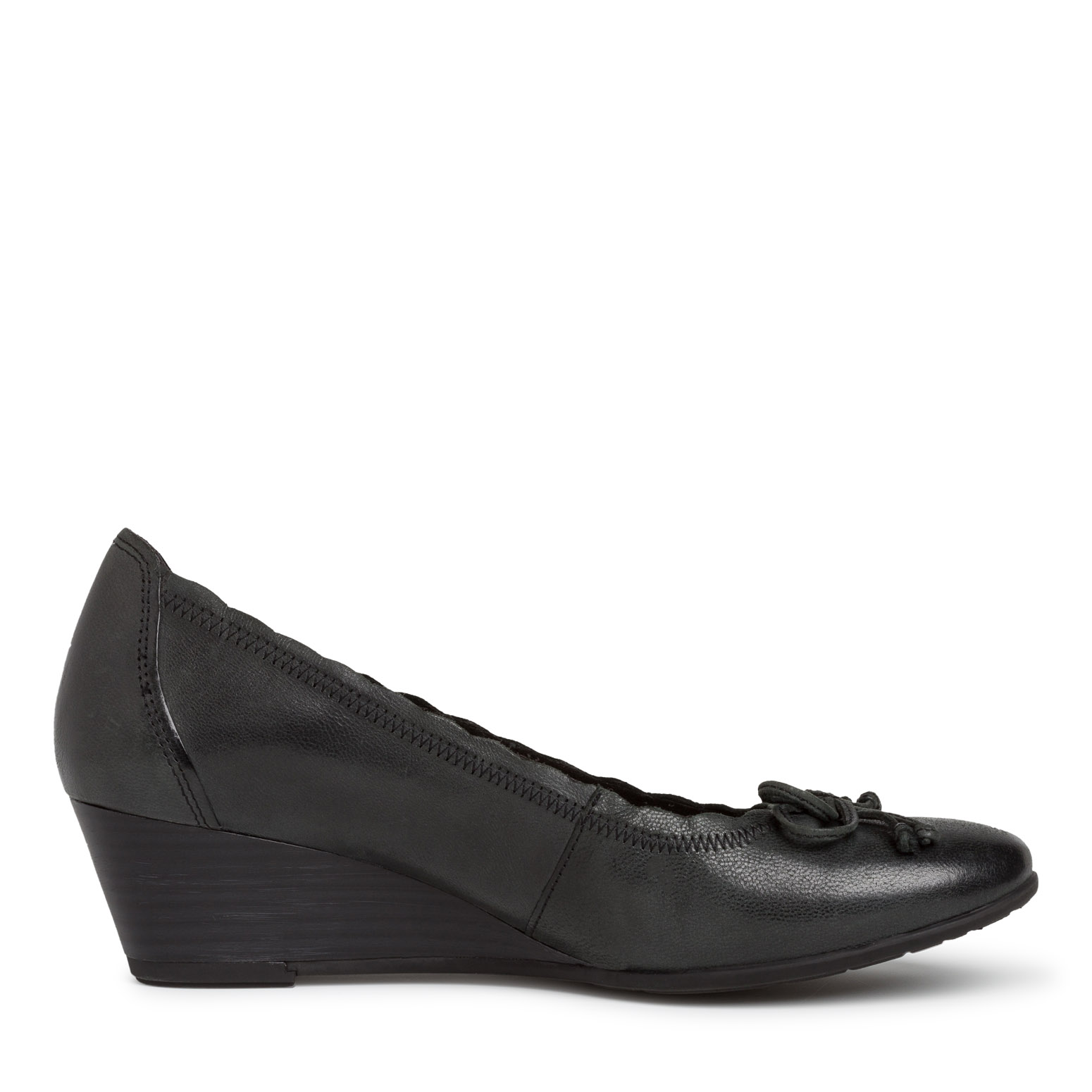 Escarpin en cuir - noir, BLACK, hi-res