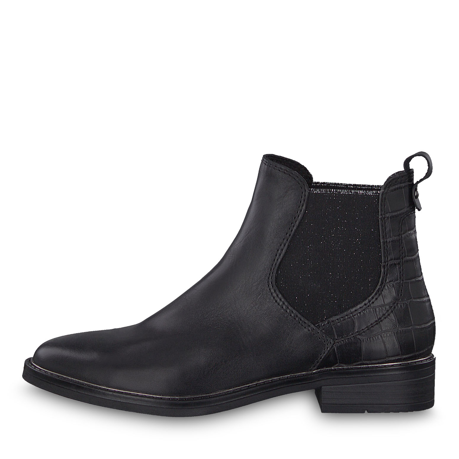 Leder Chelsea Boot - schwarz, BLACK ANT.COMB, hi-res